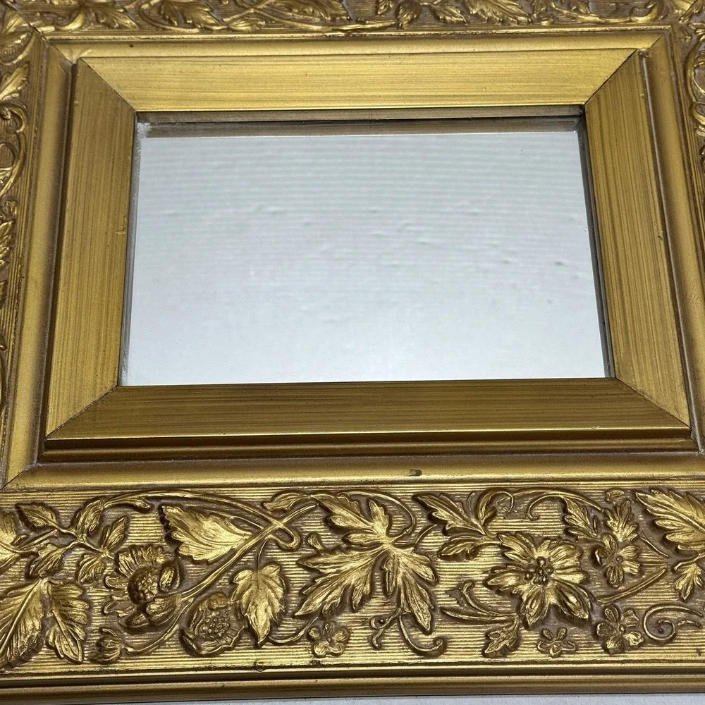 Ornate Gold Floral Wall Mirror Frame - Gold